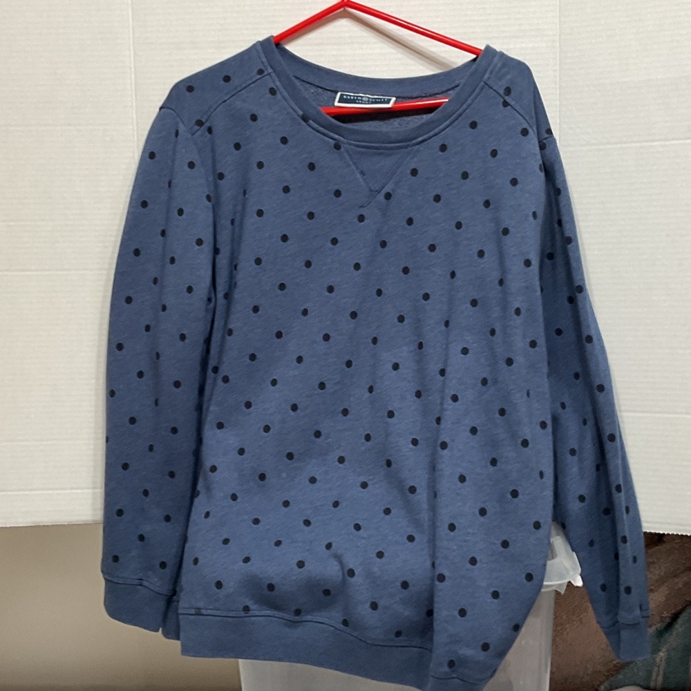 Karen Scott Blue Polka Dot Sweatshirt